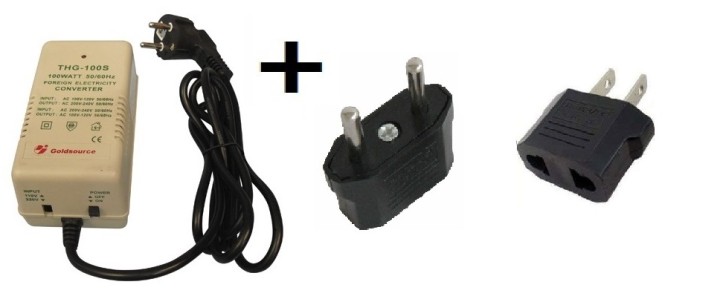 Converter electric converter 220 110vac 100w 220 110 220v 110v 100w + 2 adaptators jr international - 1