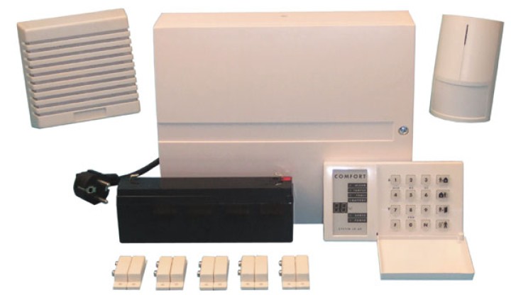 Confezione evolutivo cablata tastiera wireless + batteria + centrale + rilevatore a infrarossi + sirena jablotron - 1