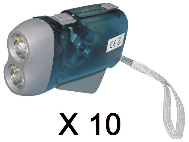 10 X 2 led dynamo taschenlampe ohne batterie aufladen etwas druck innovaley jr international - 1