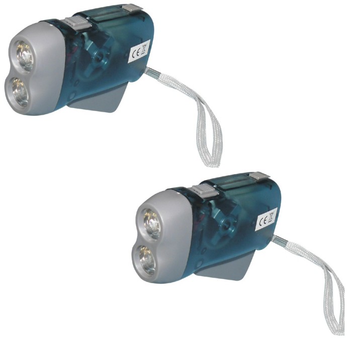 2 X 2 led linterna dinamo sin carga de la batería un poco de presión innovaley jr international - 1