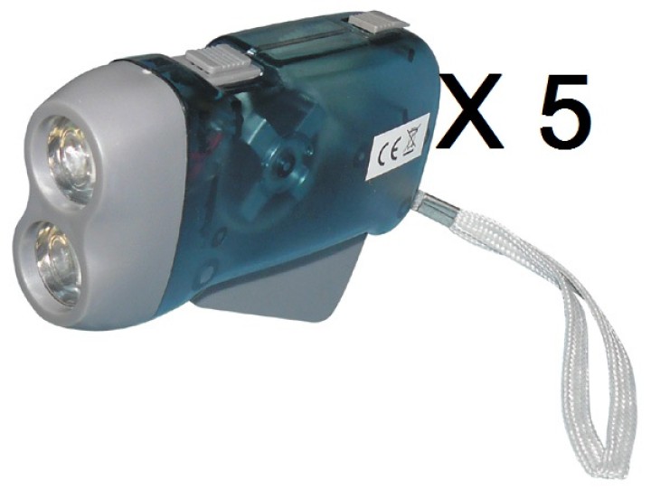 5 X 2 led linterna dinamo sin carga de la batería un poco de presión innovaley jr international - 1