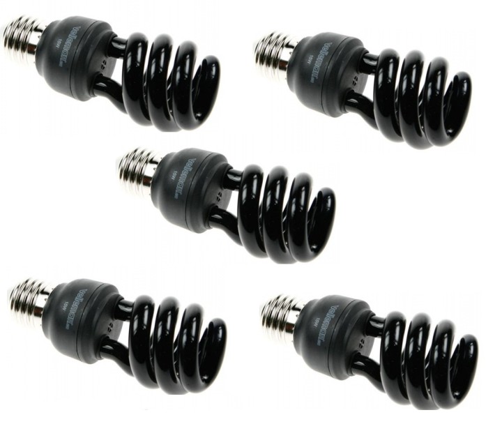 5 X cfl lampada uv luce nera e27 15w 220v 230v 240v t3 illuminazione ultravioletta lae1f8f veka - 1