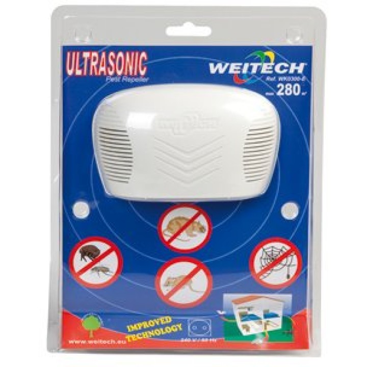 Repulsivo professionale multifrequenze ad ultrasuoni per roditori 220v 20m 350m2 weitech - 1