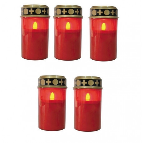Pack 5 led candle cemetery jr international - 5