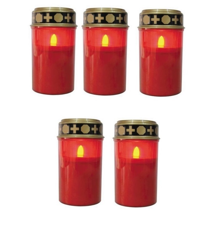 Pack 5 novena de la noche lamp led iluminacion ampulosa vela a pilas jr international - 5