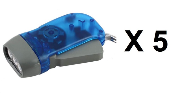 5 X Dynamo led taschenlampe gratis beleuchtung lag006.5107 jr international - 1