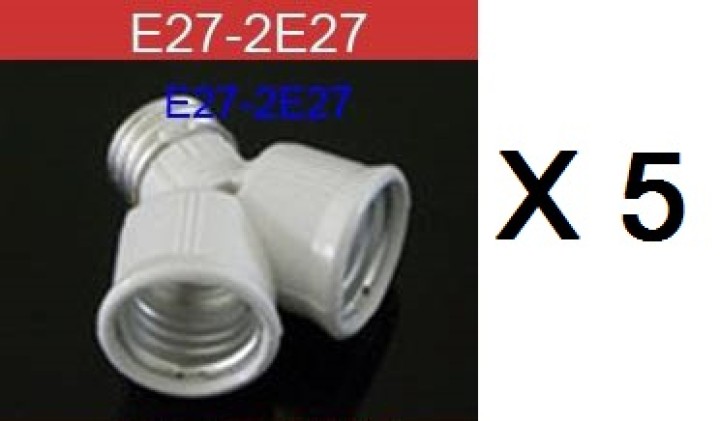 5 X Anpassung 2 buchse led-lampe e27 e27 verdoppler dual-ausgang 12v 24v 220v beleuchtung jr international - 1