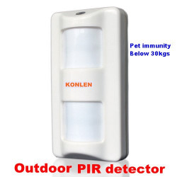 High quality wired tri technology outdoor PIR detector with pet immunity below 25kgs , super solid anti false alarm infrared det