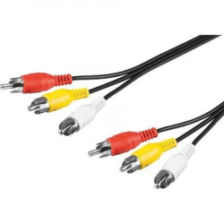 Cable 1,2m 4 rca macho a 3 rca macho cable cables rca macho hacia macho cables alarmas sistema seguridad jr international - 2