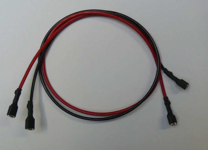 Battery cable with female 6.4mm female terminal for battery 12v4 12v5 6v4 6v6 jr international - 2