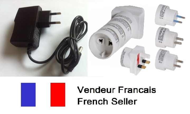 Adaptador de corriente 110v 220v a 24v de alimentación 1a 1.5a 2a 2.1mm jack de 5,5 x + 4 adaptatores jr international - 1