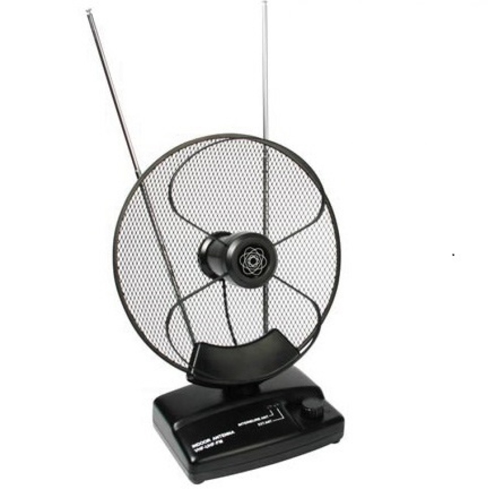 Parabolica antenna tv uhf vhf fm tv tnt antm4 28db amplificatore 220v uso interno 12v hama - 2