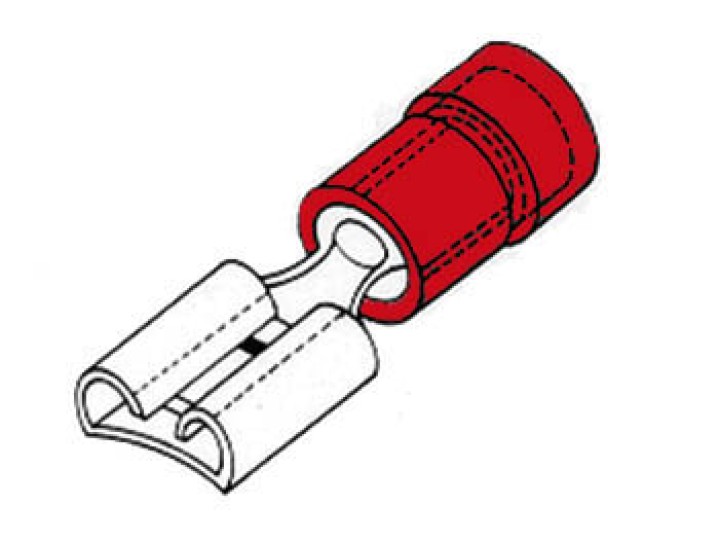 Lotto di 1 terminali femmina faston rosso 6.4mm 6,3 x0, 8mm coipo1563cg-r jr international - 1
