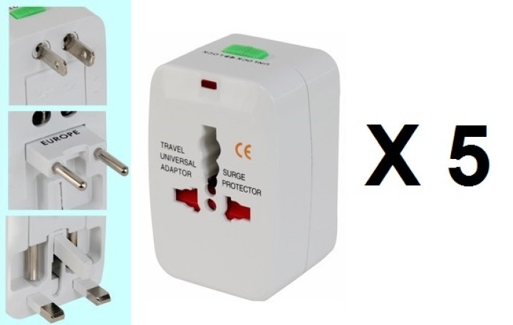 5 X Elektrische universal-stecker-adapter reise europe 150 ländern usa uk australia britain jr international - 1