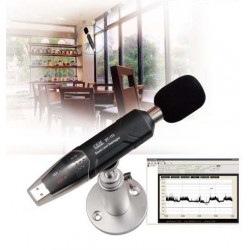 Pies en el sonido del micrófono medidor de nivel de registro de datos usb dvm173sd velleman - 1