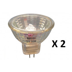 2 X Halogen lamp, 20w 12v, mr11 jr international - 1