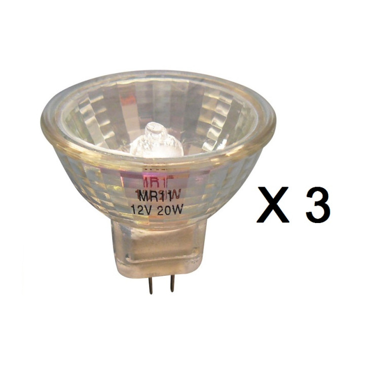 3 X Halogenlampe 20w 12v mr11 jr international - 1