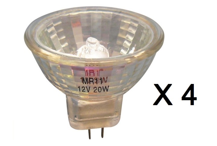 4 X Bombilla halógena, 20w 12v, mr11 jr international - 1