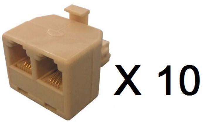 10 X Adapter rj12 buchse 2 rj12 6p2c buchse telephonischer adapter tcu2 telephonischer adapter rj12 jr international - 1