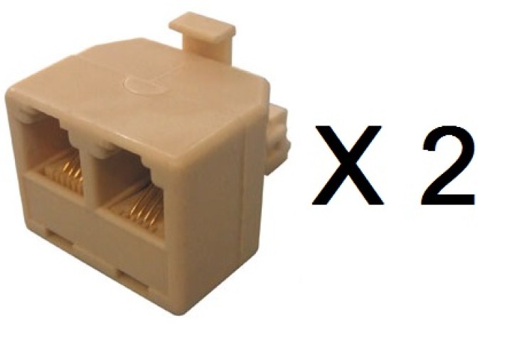 2 X Adaptador telefonicos rj12 macho 2 rj12 hembra 6p2c adaptadores telefonicos conectores telefonicos adaptadores adaptador con