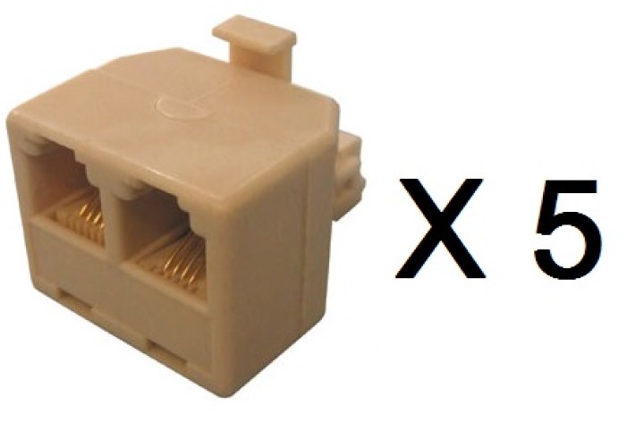 5 X Adapter rj12 telephone male adapter to rj12 female 6p2c rj12 telephone adapters 6p2c rj12 telephone male adapter to rj12 fem