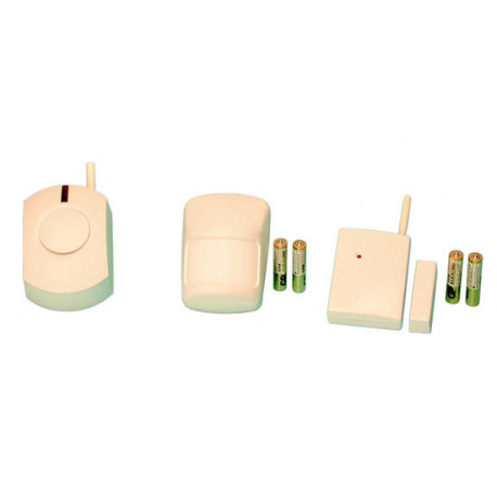 Alarm pack electronic alarm pack 1 ja60p wireless pir detector+ 1 ja60n magnetic door detector+ 1 uc216 channel receiver+ 4 p15v