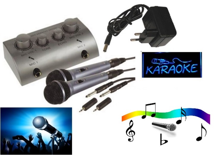 Impostare vdsprom4 karaoke microfono + 2  promix02 missaggio del suono suono micro partito microfono musica velleman - 1