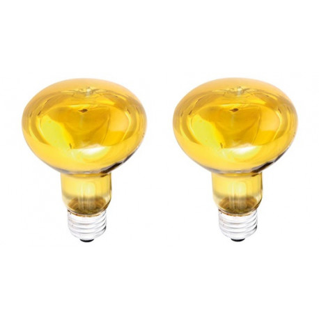 Lot de 2 ampoules spot couleur disco jaune e27 60w r80 220v lamp60o2  lamp60y2 lampe lumiere