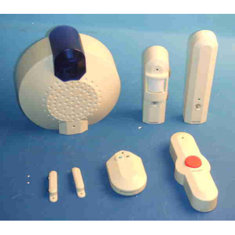 Pack alarm without wire (control pannel+remove control+ infrared+detector opening + panic button) jr international - 1