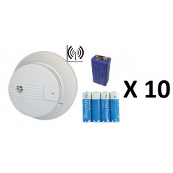 10 Detector humo electrónico 9v buzzer sin hilo 433mhz alarma radio hf alarma electrónico sin hilo nemaxx - 1