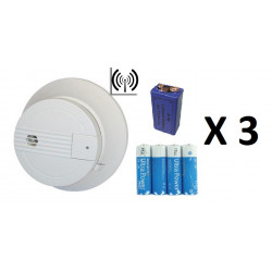 3 Detector humo electrónico 9v buzzer sin hilo 433mhz alarma radio hf alarma electrónico sin hilo jr international - 1