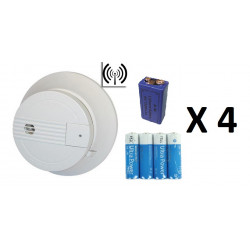 4 Detector humo electrónico 9v buzzer sin hilo 433mhz alarma radio hf alarma electrónico sin hilo nemaxx - 1