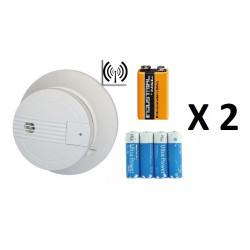2 Detector humo electrónico 9v buzzer sin hilo 433mhz alarma radio hf alarma electrónico sin hilo jr international - 1