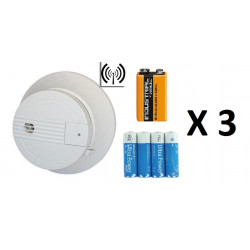 3 Detector humo electrónico 9v buzzer sin hilo 433mhz alarma radio hf alarma electrónico sin hilo jr international - 1