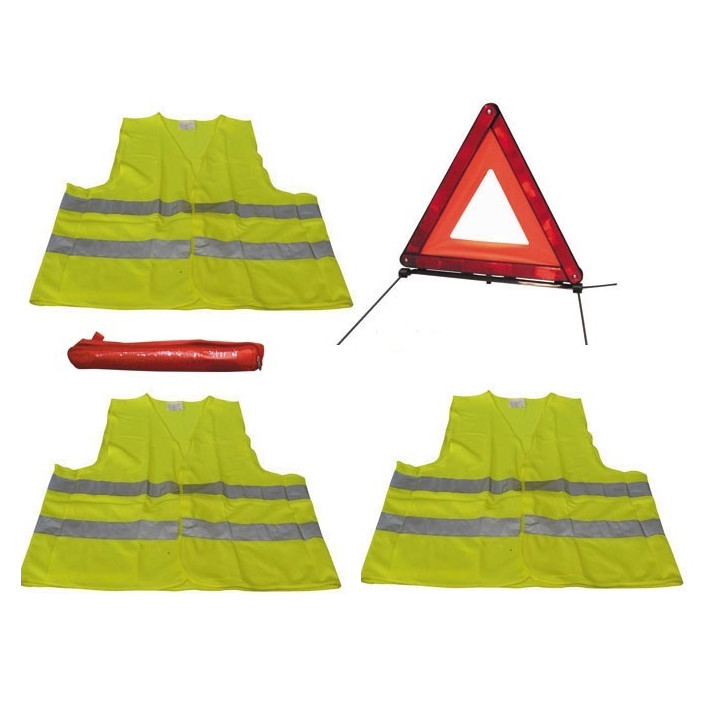 Kit seguridad carretera chaleco + triangulo reflectante signalisacion r27 en11 jr international - 1