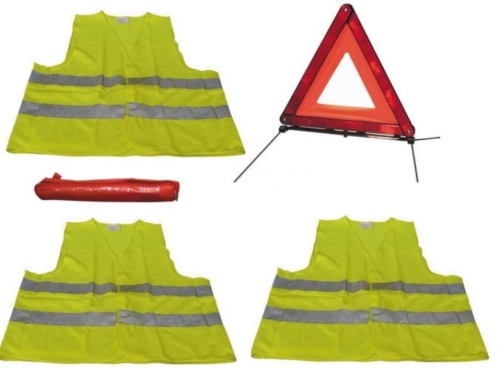 Kit seguridad carretera chaleco + triangulo reflectante signalisacion r27 en11 jr international - 1