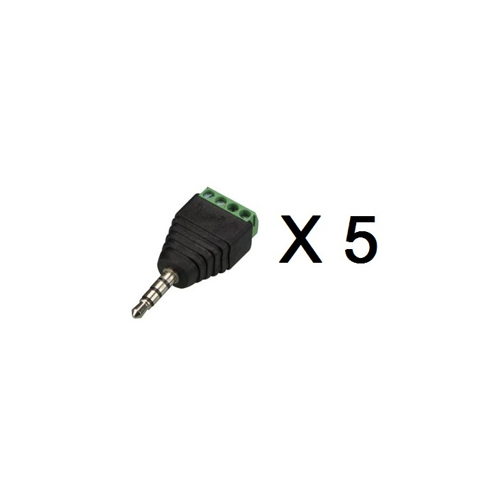 Lote de 5 registros estéreo conexión por tornillo de 3,5 mm a la clavija 4 CD027 velleman - 1