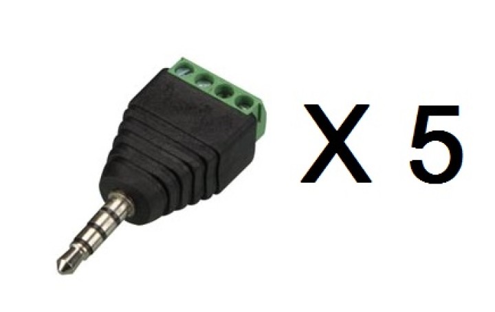 Lote de 5 registros estéreo conexión por tornillo de 3,5 mm a la clavija 4 CD027 velleman - 1
