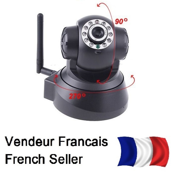 Wireless ip color camera network with pan tilt night vision 2 way audio jr international - 1
