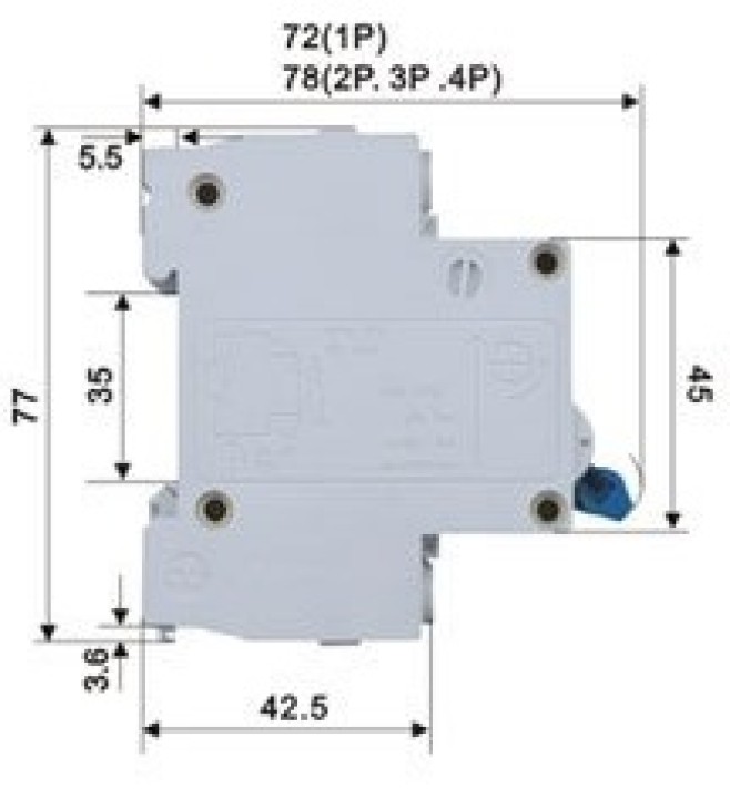 Modular único interruptor polo 1 polo c3 230v 220v 6a 4.5kA según 60898 DZ47-63 c6 jr international - 1