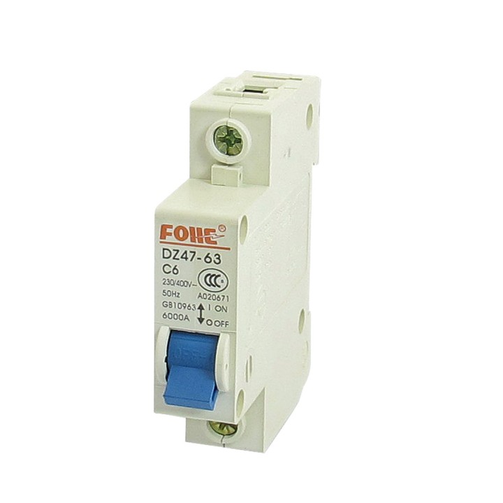 Modulare einpolige Schutzschalter 1-polig 220V 230v 6a 4.5KA nach 60.898 DZ47-63 c6 jr international - 2