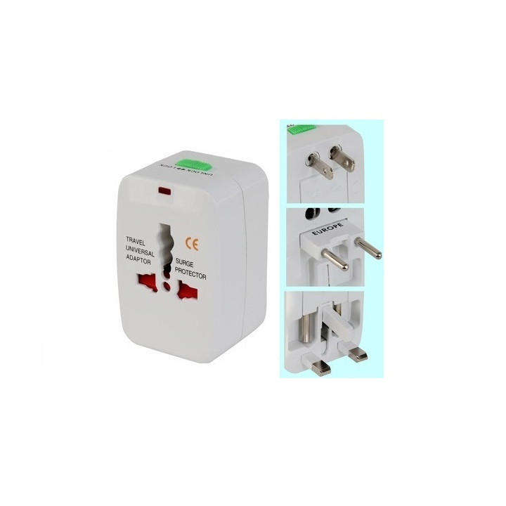 Adaptador enchufe electrico viaje 150 pais europa america usa gran bretana uk australia jr international - 2