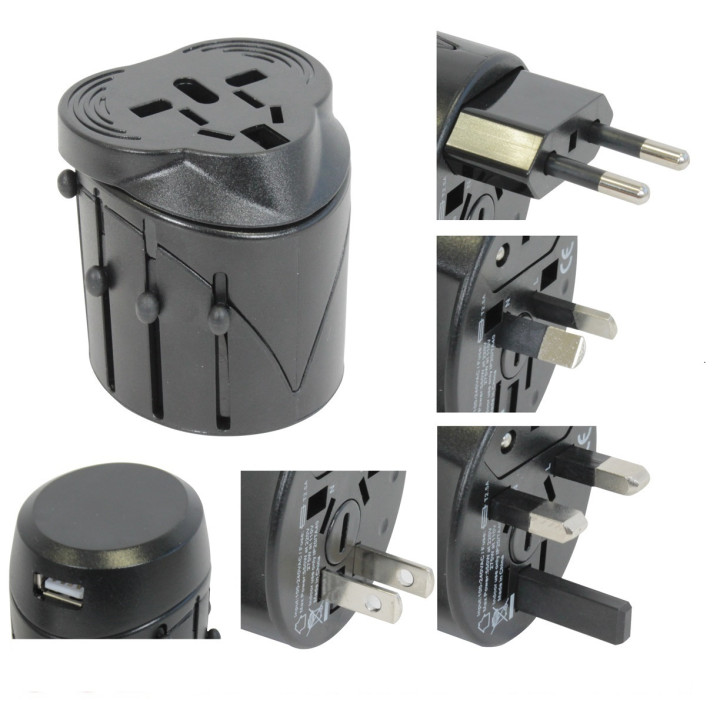 Spina con adattatore usb elettrizza 150 paesi viaggi europa usa australia regno unito gran bretagna jr international - 2