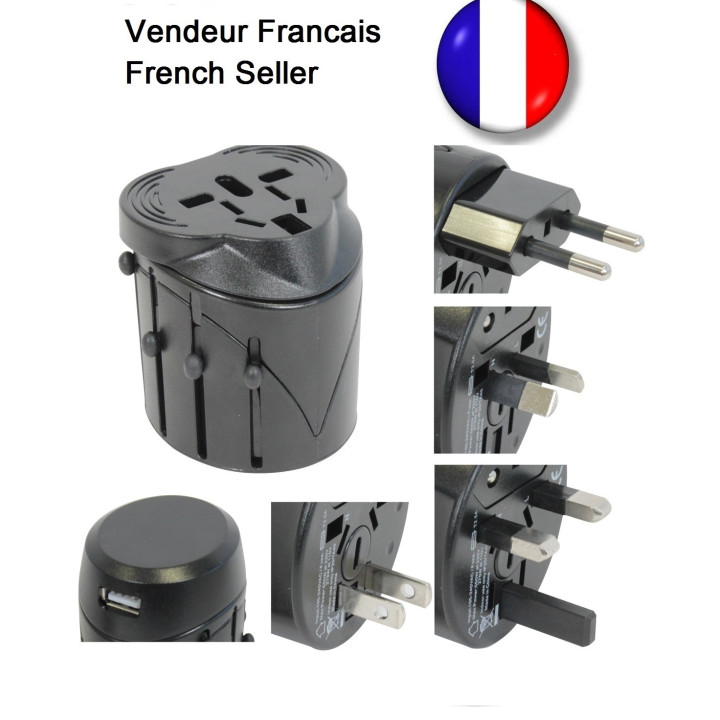 Spina con adattatore usb elettrizza 150 paesi viaggi europa usa australia regno unito gran bretagna jr international - 1