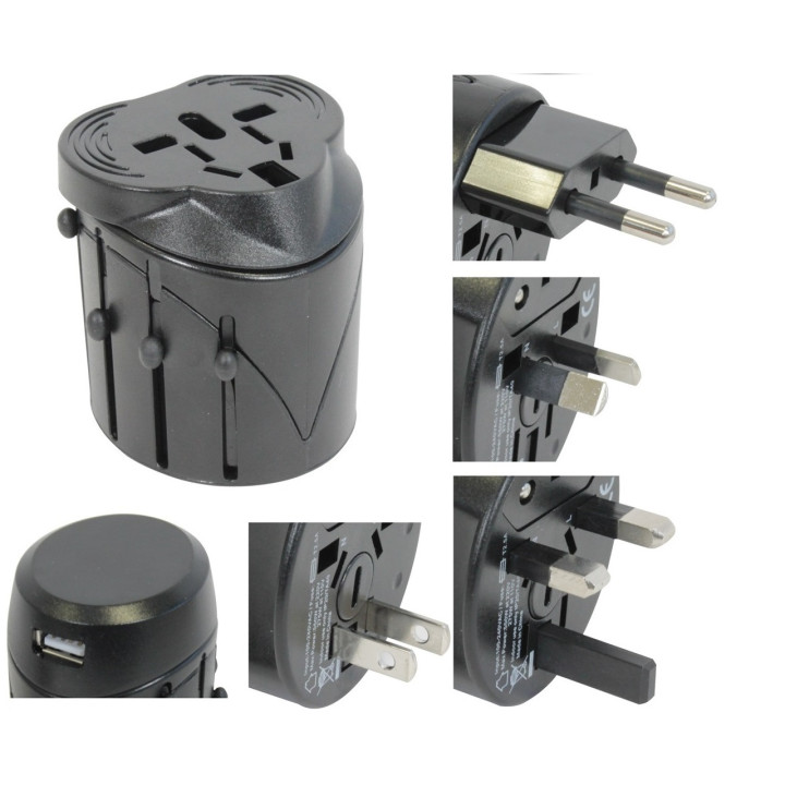 Spina con adattatore usb elettrizza 150 paesi viaggi europa usa australia regno unito gran bretagna jr international - 2
