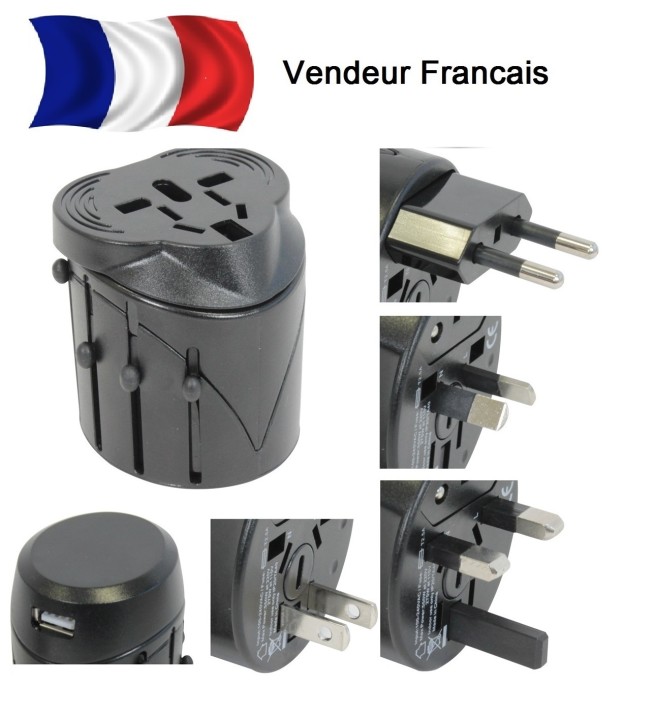 Spina con adattatore usb elettrizza 150 paesi viaggi europa usa australia regno unito gran bretagna jr international - 1