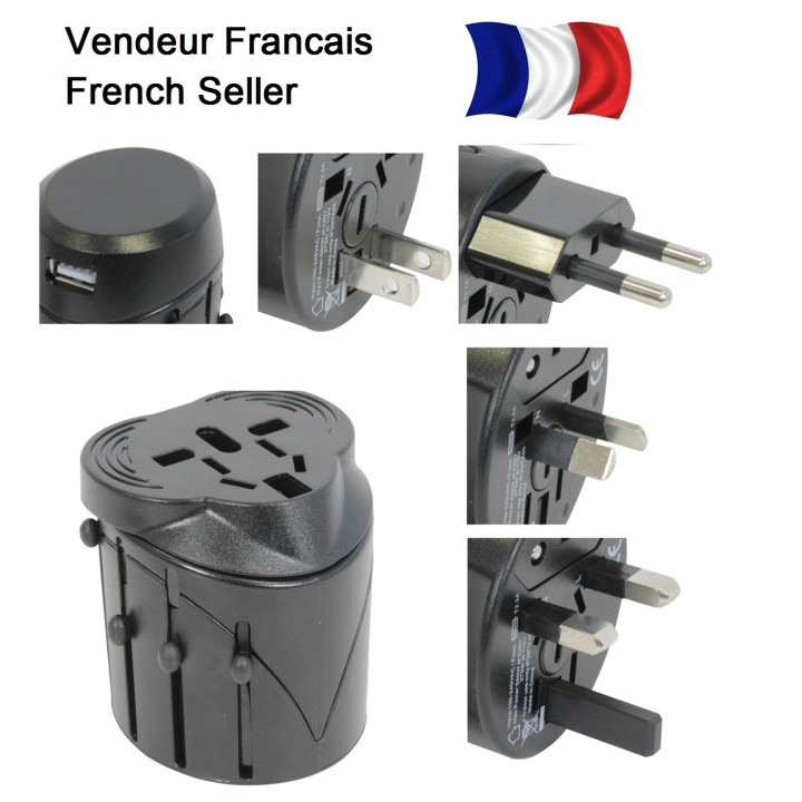 Spina con adattatore usb elettrizza 150 paesi viaggi europa usa australia regno unito gran bretagna jr international - 1