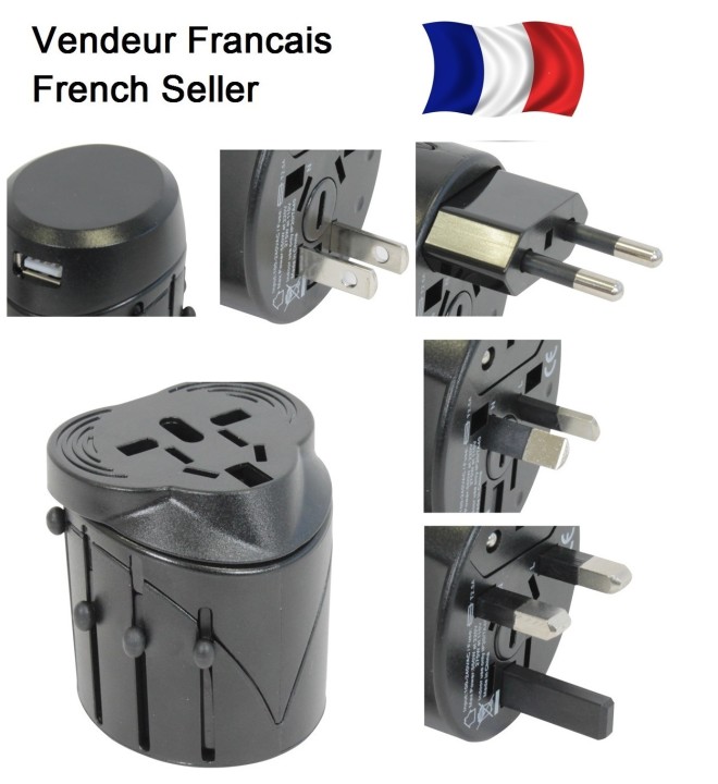 Spina con adattatore usb elettrizza 150 paesi viaggi europa usa australia regno unito gran bretagna jr international - 1