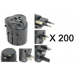 200 X Plug adapter mit usb elektrisiert 150 ländern reisen europa usa australia uk britain jr international - 1