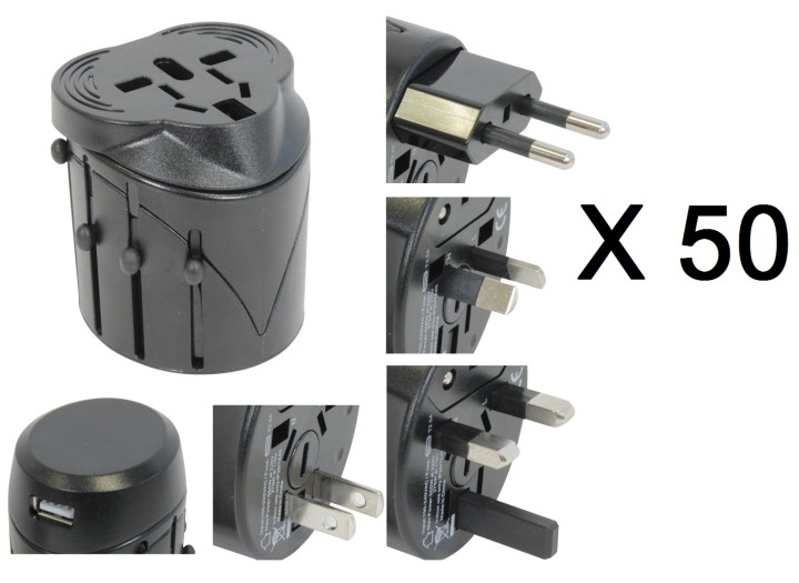 50 X Plug adapter mit usb elektrisiert 150 ländern reisen europa usa australia uk britain jr international - 1
